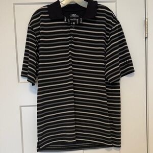 PGA Tour Black and Gray Men's Polo Shirt